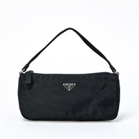【原宿店限定】PRADA トライアングル ハンドバッグ ブラック シルバー テスート
