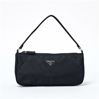 【原宿店限定】PRADA トライアングル ハンドバッグ ブラック シルバー テスート