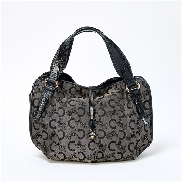 【原宿店限定】CELINE ビタースウィート マカダム ハンドバッグ ブラウン ブラック ゴールド キャンバス