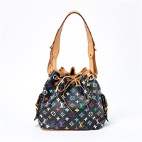 【原宿店限定】LOUIS VUITTON プチ ノエ モノグラムマルチカラー M42230 ショルダーバッグ マルチカラー ノワール ゴールド PVC