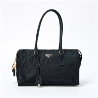 【原宿店限定】PRADA トライアングル ショルダーバッグ ブラック ゴールド テスート