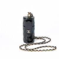 【原宿店限定】CHANEL マトラッセ 2020年 リップケース ブラック ゴールド パテントレザー