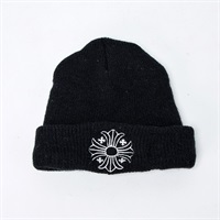 【原宿店限定】CHROME HEARTS CHプラス ニットキャップ OS 23cm ブラック ホワイト ウール