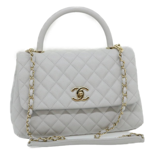 【原宿店限定】シャネル CHANEL ハンドバッグ マトラッセ チェーンショルダーバッグ キャビアスキン 2way ホワイト レディース bs910AM