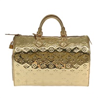 【原宿店限定】ルイ・ヴィトン LOUIS VUITTON スピーディ35 ハンドバッグ モノグラム ミロワール ゴールド M95785 レディース 106299SM