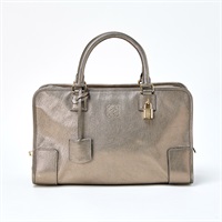 【原宿店限定】LOEWE アマソナ 36 ハンドバッグ メタリックグリーン ゴールド レザー