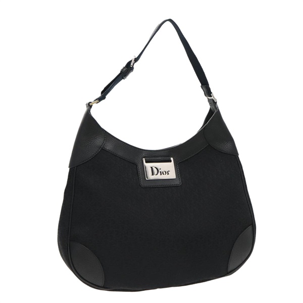 【原宿店限定】クリスチャンディオール Christian Dior ショルダーバッグ トロッターキャンバス ブラック シルバー レディース yk15711AM