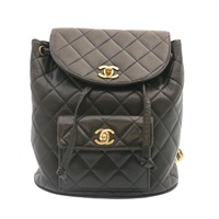 【原宿店限定】シャネル CHANEL バックパック マトラッセ レザー ブラック ゴールドトーン レディース ar4662AM