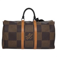 【原宿店限定】ルイ・ヴィトン LOUIS VUITTON キーポルバンドリエール50 ボストンバッグ ダミエエベヌジャイアント LV × NIGO N40360 レディース 109786SM
