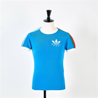【原宿店限定】GUCCI×adidas Tシャツ XS 691637 XJEKL ブルー ホワイト コットン ポリウレタン