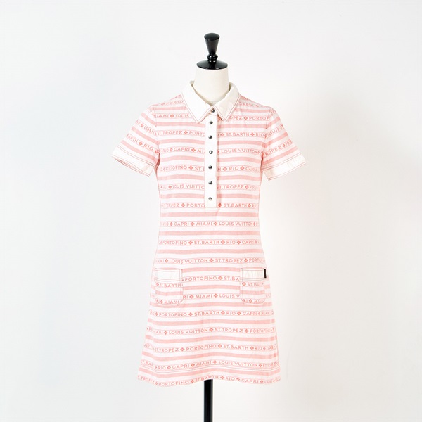 【原宿店限定】LOUIS VUITTON ワンピース 34 RW061W WIJR04CO4 ピンク ホワイト コットン