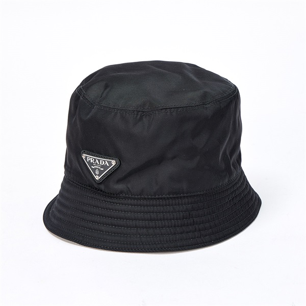 【原宿店限定】PRADA トライアングル ハット L RN98339-CA.34767 ブラック テスート コットン