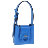 【原宿店限定】サルヴァトーレフェラガモ Salvatore Ferragamo ハンドバッグ ガンチーニ レザー ブルー シルバー レディース 103652AM