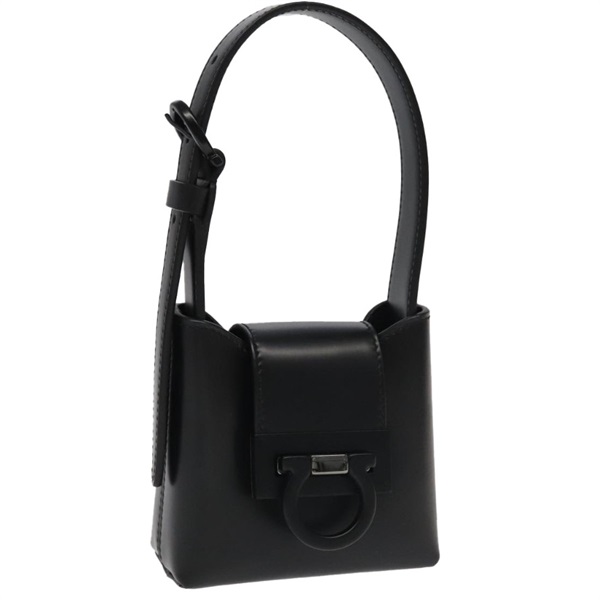 【原宿店限定】サルヴァトーレフェラガモ Salvatore Ferragamo ハンドバッグ ガンチーニ レザー ブラック レディース 93834AM