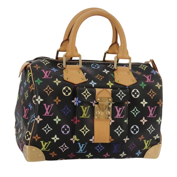 【原宿店限定】ルイ・ヴィトン LOUIS VUITTON スピーディ30 ハンドバッグ モノグラム・マルチカラー ブラック M92642 レディース 107987AM
