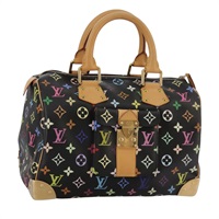 【原宿店限定】ルイ・ヴィトン LOUIS VUITTON スピーディ30 ハンドバッグ モノグラム・マルチカラー ブラック M92642 レディース 107987AM