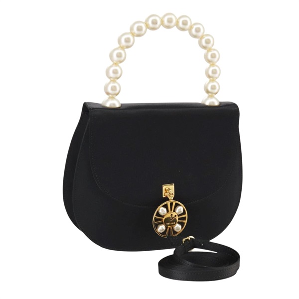 【原宿店限定】セリーヌ CELINE ハンドバッグ サテン 2way ブラック レディース 107980AM