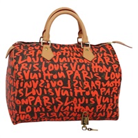 【原宿店限定】ルイ・ヴィトン LOUIS VUITTON スピーディ30 ハンドバッグ モノグラムグラフィティ オレンジ M93705 レディース BD1094AM