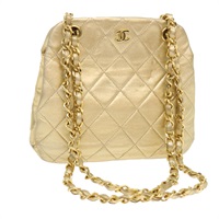 【原宿店限定】シャネル CHANEL ショルダーバッグ マトラッセ チェーン レザー ゴールド レディース 53015AM