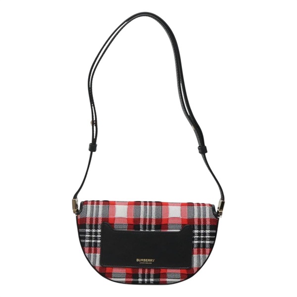 【原宿店限定】バーバリー BURBERRY オリンピア ショルダーバッグ ノバチェック キャンバス ゴールド レッド レディース BD1449AM