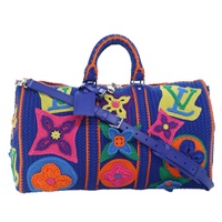 【原宿店限定】ルイ・ヴィトン LOUIS VUITTON キーポルバンドリエール50 ボストンバッグ モノグラムフラワー ブルー オレンジ M21895 レディース 83744SM