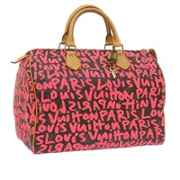 【原宿店限定】ルイ・ヴィトン LOUIS VUITTON スピーディ30 ハンドバッグ モノグラムグラフィティ ピンク M93704 レディース 56156AM