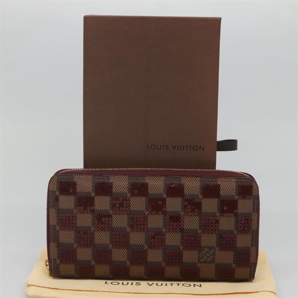 【原宿店限定】ルイ・ヴィトン LOUIS VUITTON ジッピーウォレット 長財布 ダミエパイエット レッド N63174 レディース BA847AM