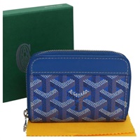 【原宿店限定】ゴヤール GOYARD コインケース ヘリンボーン レザー ブルー レディース 110579AM