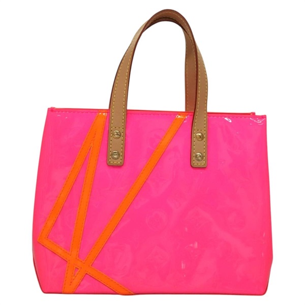 【原宿店限定】LOUIS VUITTON リードPM ハンドバッグ モノグラムヴェルニフルオ ピンク オレンジ M91903 レディース KD485AM