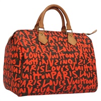 【原宿店限定】LOUIS VUITTON スピーディ 30 ハンドバッグ モノグラムグラフィティ オレンジ M93705 レディース BD1557AM