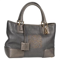 【原宿店限定】ロエベ LOEWE ハンドバッグ アナグラム レザー シルバー レディース 119684AM