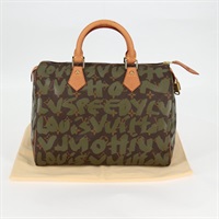 【原宿店限定】ルイ・ヴィトン LOUIS VUITTON スピーディ 30 ハンドバッグ モノグラムグラフィティ グリーン カーキ M92194 レディース 116281AM