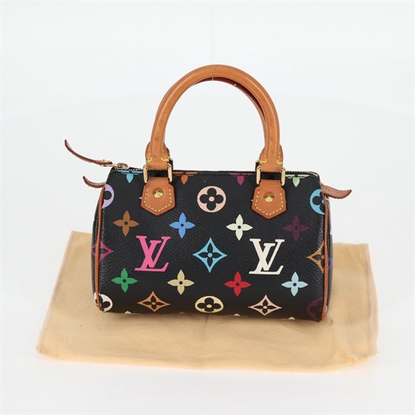 【原宿店限定】ルイ・ヴィトン LOUIS VUITTON ミニスピーディ ハンドバッグ モノグラム・マルチカラー ブラック M92644 レディース 117107AM