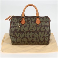 【原宿店限定】ルイ・ヴィトン LOUIS VUITTON スピーディ30 ハンドバッグ モノグラムグラフィティ グリーン カーキ M92194 レディース MX114AM