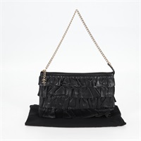 【原宿店限定】シャネル CHANEL ハンドバッグ チェーン ギャザー ラムスキン ブラック ゴールド レディース yk18016AM