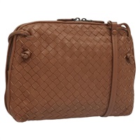 【原宿店限定】ボッテガヴェネタ BOTTEGAVENETA ショルダーバッグ イントレチャート レザー ブラウン レディース ep8637V