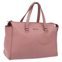 【原宿店限定】ミュウ ミュウ Miu Miu ハンドバッグ レザー ピンク シルバー レディース hk2192V