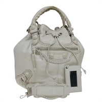 【原宿店限定】バレンシアガ BALENCIAGA ザ　ジャイアントポンポン ハンドバッグ レザー 2way ホワイト 204540 レディース yk16673V