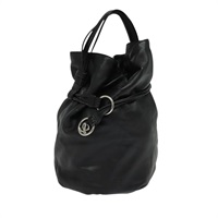 【原宿店限定】ロエベ LOEWE ハンドバッグ アナグラム レザー ブラック シルバー レディース yk17932V