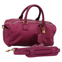 【原宿店限定】ロエベ LOEWE ボストンバッグ アマソナ ミニ レザー 2way ピンク ゴールド レディース ki5532V