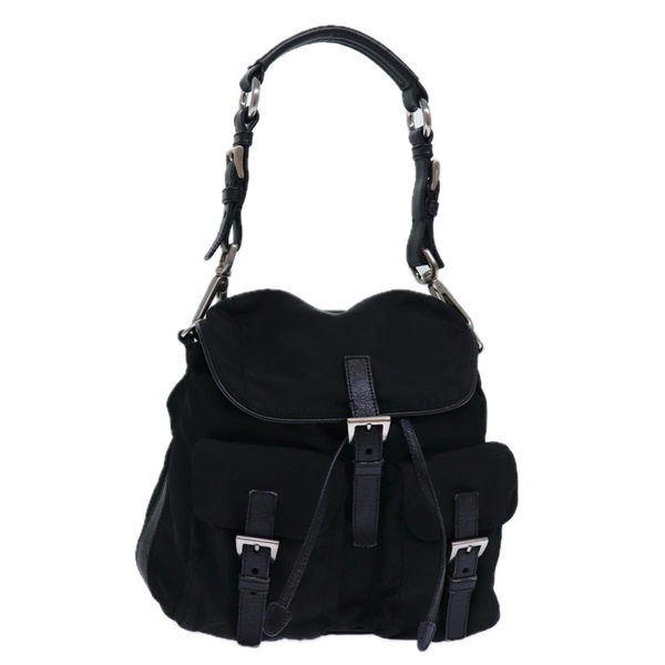 【原宿店限定】プラダ PRADA バックパック ナイロン ブラック シルバー レディース 85289V