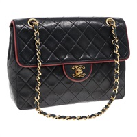 【原宿店限定】シャネル CHANEL ハンドバッグ マトラッセ ターンロック チェーン ラムスキン ブラック ゴールド レディース yk15038V
