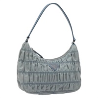 【原宿店限定】プラダ PRADA アクセサリーポーチ ナイロン ライトブルー シルバー レディース MY485V