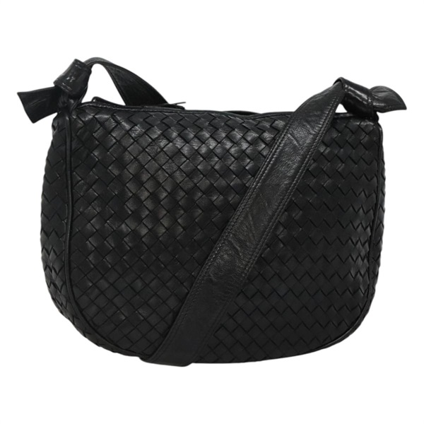 【原宿店限定】ボッテガヴェネタ BOTTEGAVENETA ショルダーバッグ イントレチャート レザー ヴィンテージ ブラック ゴールド レディース yk17502V