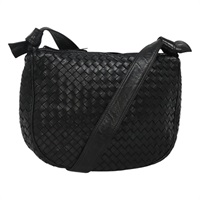 【原宿店限定】ボッテガヴェネタ BOTTEGAVENETA ショルダーバッグ イントレチャート レザー ヴィンテージ ブラック ゴールド レディース yk17502V