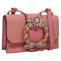 【原宿店限定】Miu Miu ショルダーバッグ レザー ピンク ゴールド レディース BD1584AM