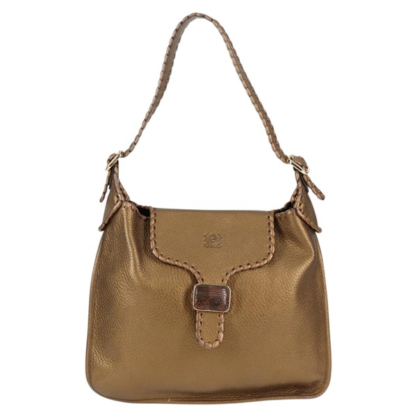 【原宿店限定】ロエベ LOEWE ショルダーバッグ アナグラム レザー ゴールド レディース am8134M