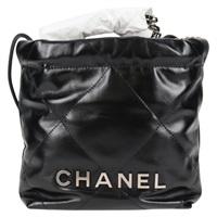 【原宿店限定】シャネル CHANEL ショルダーバッグ 22 スモール マトラッセ チェーン ラムスキン 2way ブラック シルバー レディース BA1051SM