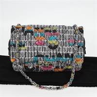 【原宿店限定】シャネル CHANEL ショルダーバッグ マトラッセ チェーン ツイード レザー ホワイト シルバー レディース 116419SM