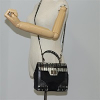 【原宿店限定】プラダ PRADA ハンドバッグ ナイロン レザー 2way ブラック シルバー レディース 116542AM